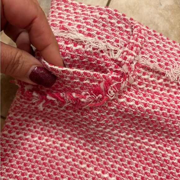 NWT Zara TWEED WEAVE STRUCTURED HIGH WAIST SHORTS W/ BACK POCKETS PINK Medium - Picture 7 of 13